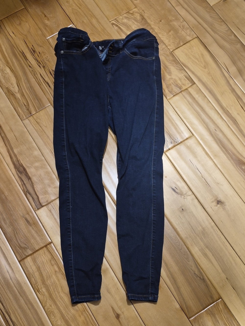 Women's Dark Indigo Skinny Jeans - Stretchy High-Rise Fit